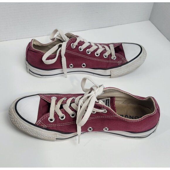 Converse All Star Ox Classic Burgundy Canvas Sneakers Size 8 - Picture 1 of 10